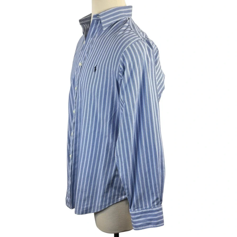 Polo Ralph Lauren Andrew Striped Long Sleeve Button Down Shirt Men Size 16‎ 1/2